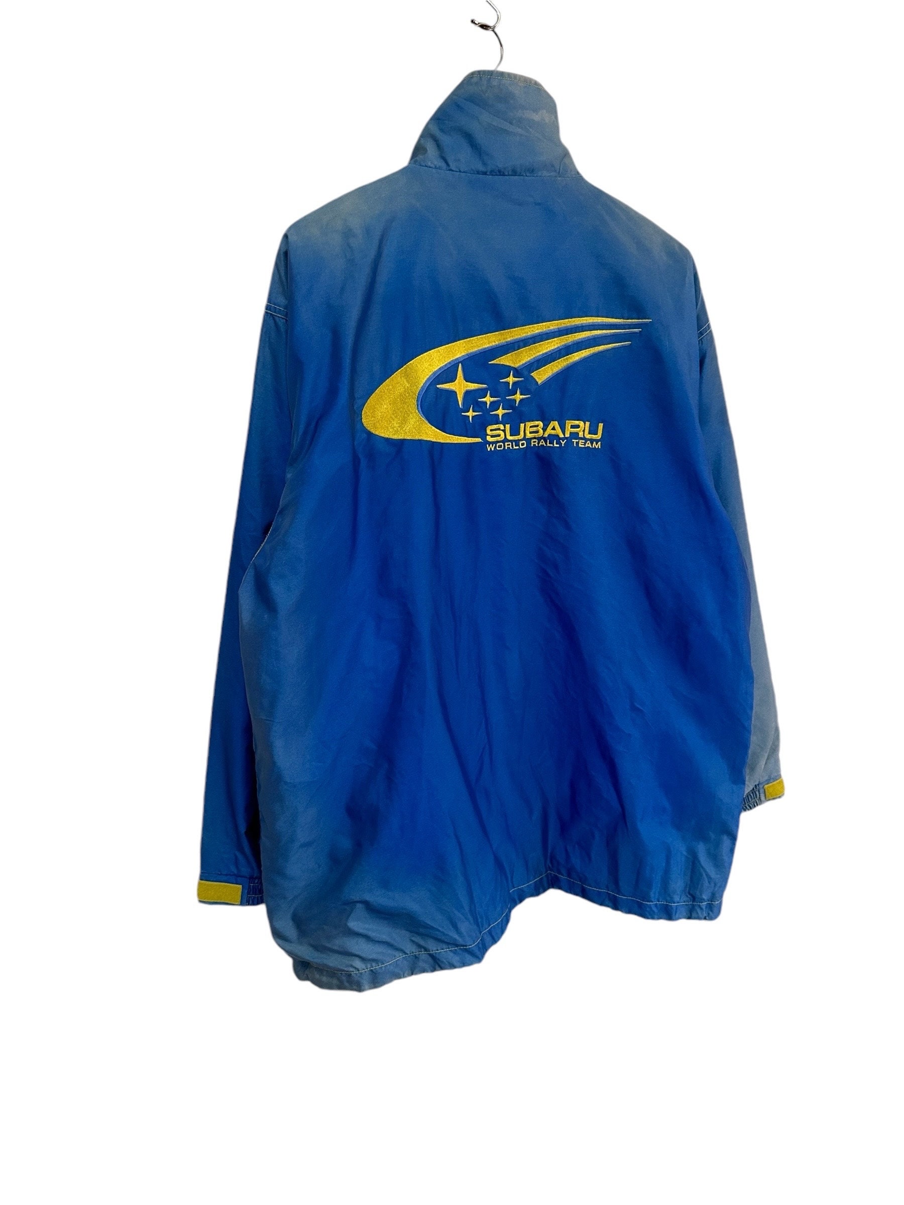Vintage 90s Subaru Sti Light Jacket Faded Colour Big Logo Vintage 90s Subaru Sti Light Jacket Faded Colour Big Logo