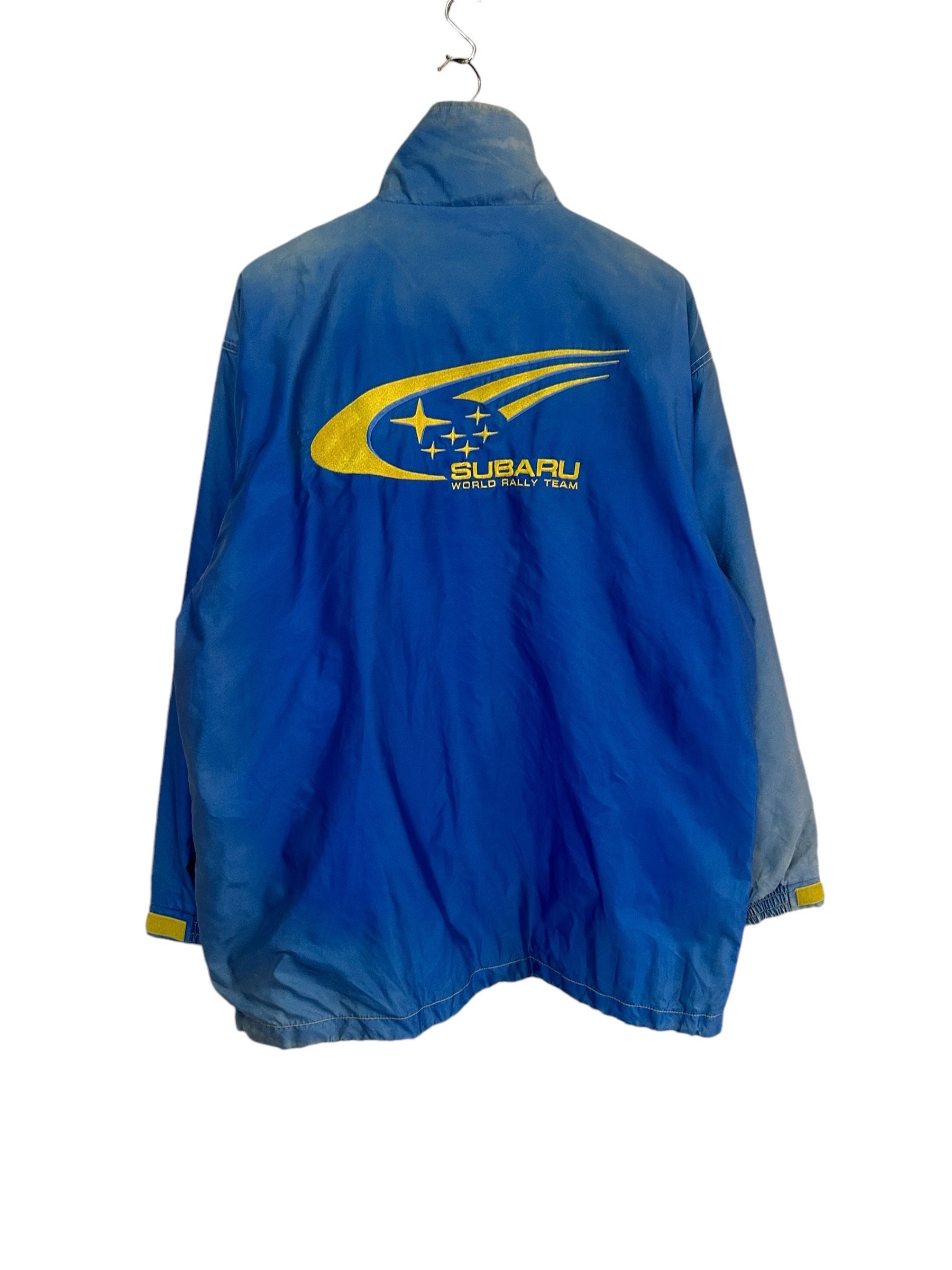 Vintage 90s Subaru Sti Light Jacket Faded Colour Big Logo Vintage 90s Subaru Sti Light Jacket Faded Colour Big Logo