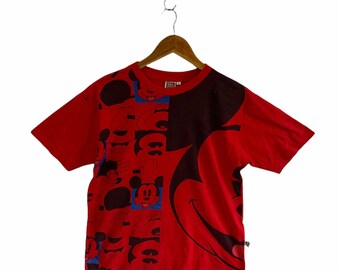 vintage disney mickey mouse shirts over print red shirts vintage tag mickey medium women size