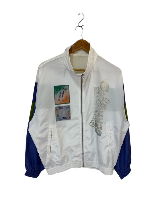Cerruti 1881, vintage 90s cerruti 1881 windbreaker jacket classic big logo full zipper
