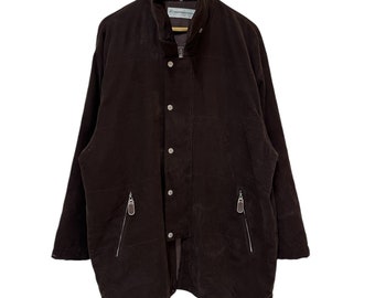 vintage 90s courreges homme velvet jacket brown jacket