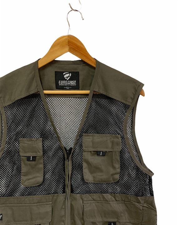 Vintage 90s Tactical Vests Multipocket Full Zip Man Hunt Mountain Outdoor  Wear Large Size 