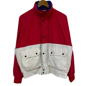 vintage 90s oshkosh light bomber jacket white red rare design