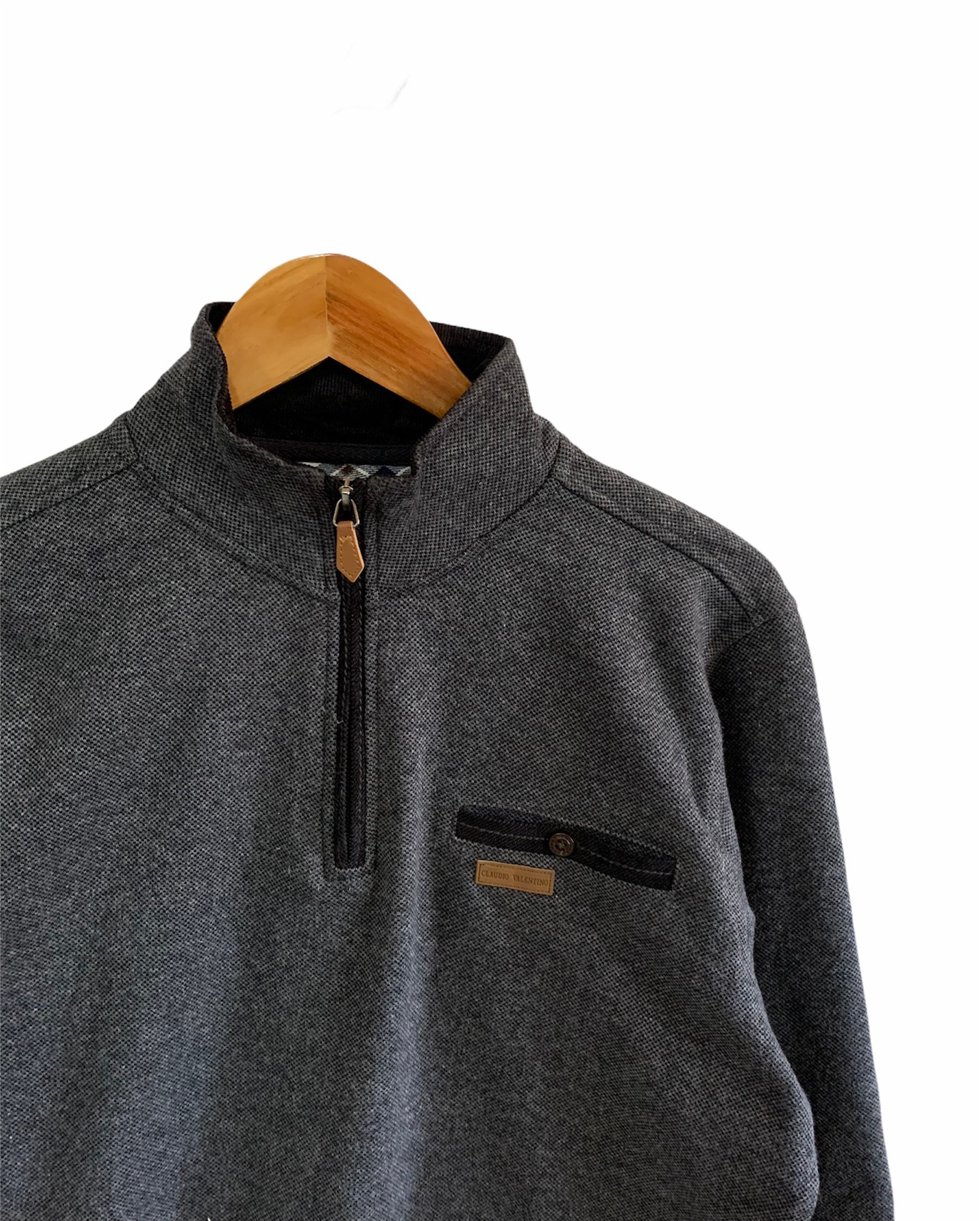 【VALENTINO】1990s Half Jip Logo S/S Knit Vintage 90s Gianni Valentino Half Zip Sweatshirt Embroidery