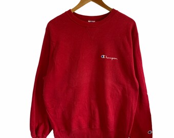 1990s Champion Blank Red Reverse Weave Sweatshirt Made in 1990s Champion Blank Red Reverse Weave Sweatshirt Made in