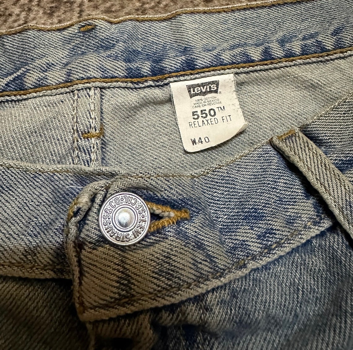 Vintage levis 550 denim shorts jeans rare design faded jeans, photo 3 of 5
