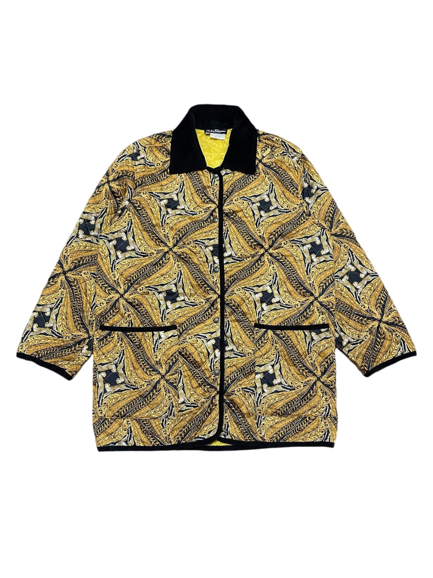 【Salvatore Ferragamo】ヴィンテージ ジャケット Vintage Salvatore Ferragamo Silk Quilted Jacket Italian