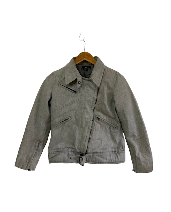 90s A.P.C ウール ブルゾン ボンバージャケット ririジップ Vintage Apc Bikers Jacket Riri Zipper Made in Japan Full Zip - Etsy