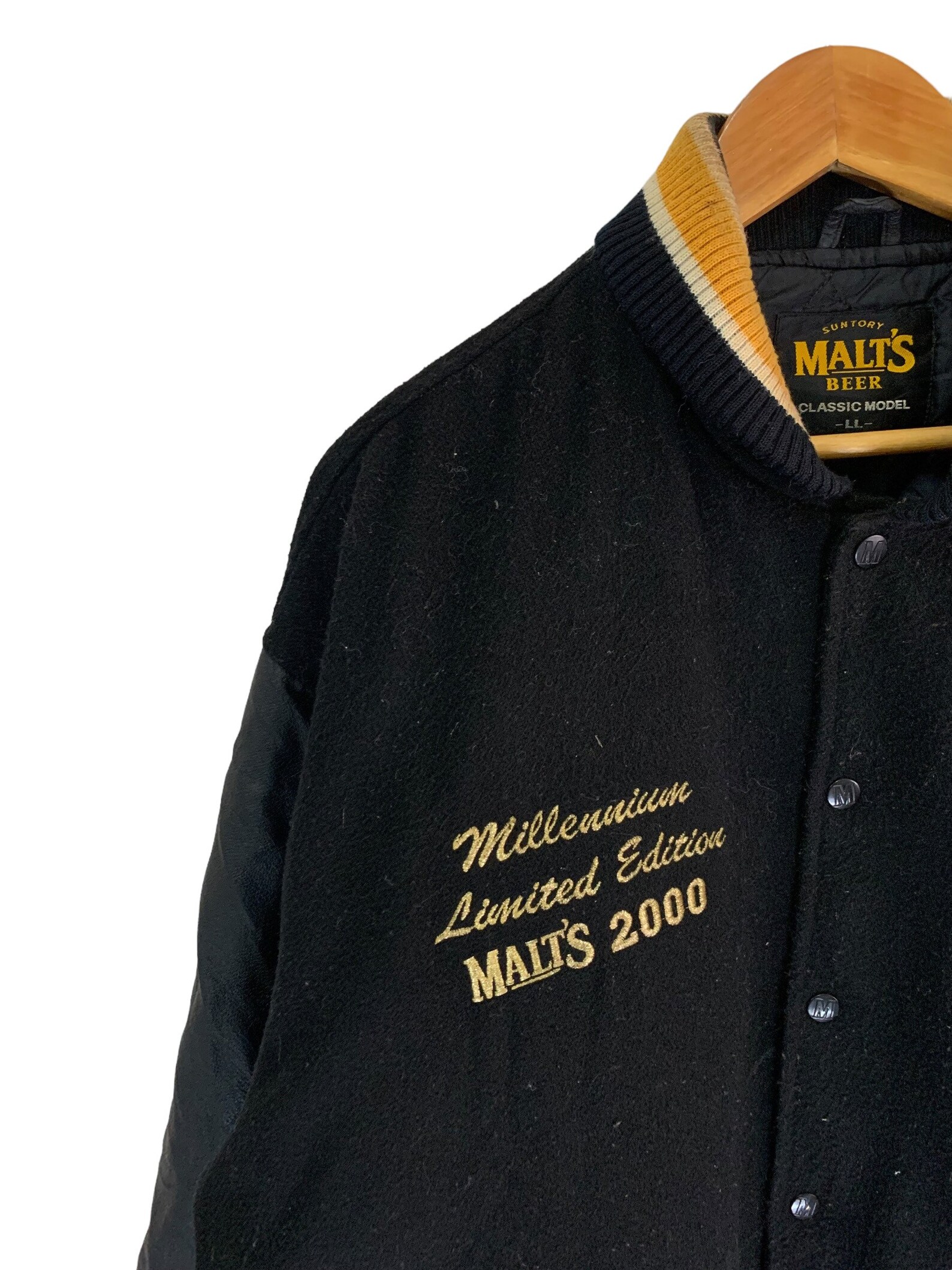 Vintage Suntory Malts Beer Varsity Jacket Leather Wool Jacket Etsy