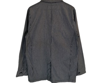 Vintage 90s Manchury Jeans Hickory Stripe Jacket Worker