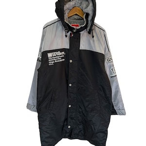 vintage 90s wilson parka jacket big logo down jacket large mens size