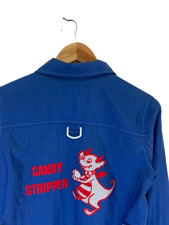 Vintage Japanese Brand Candy Stripper Light Jacket Windbreaker Big  