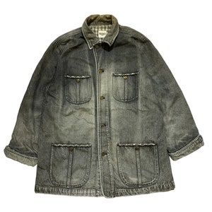 vintage 90s pink house denim workwear jacket japanese brand jacket