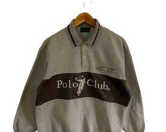 vintage 90s polo club sweatshirt jumper pullover big logo sweatshirt embroidery logo mens size vintage fashion