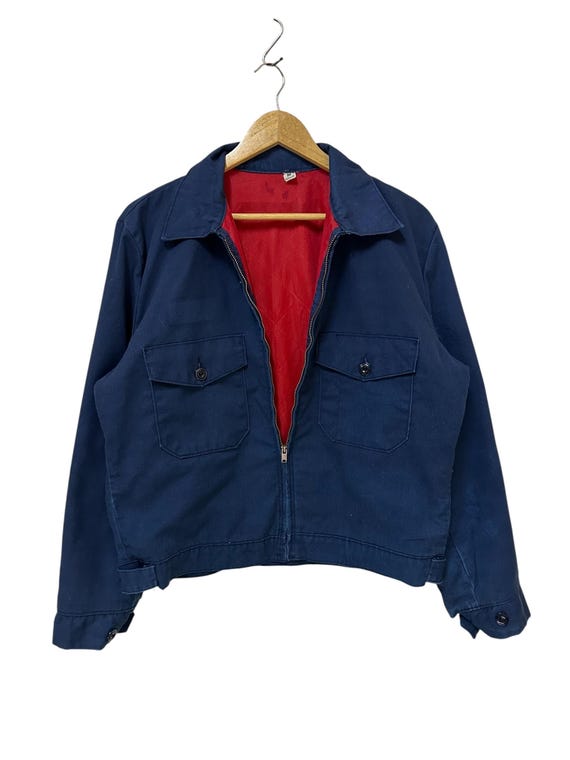 Vintage Unitog Navy Work Crop Jacket: Made in USA, Size Medium