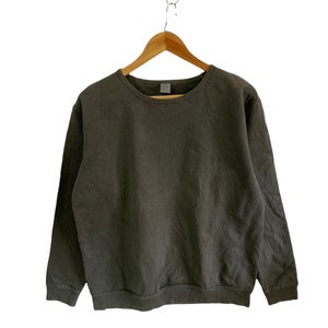 vintage 90s beams sweatshirt plain olive green jumper pullover medium size