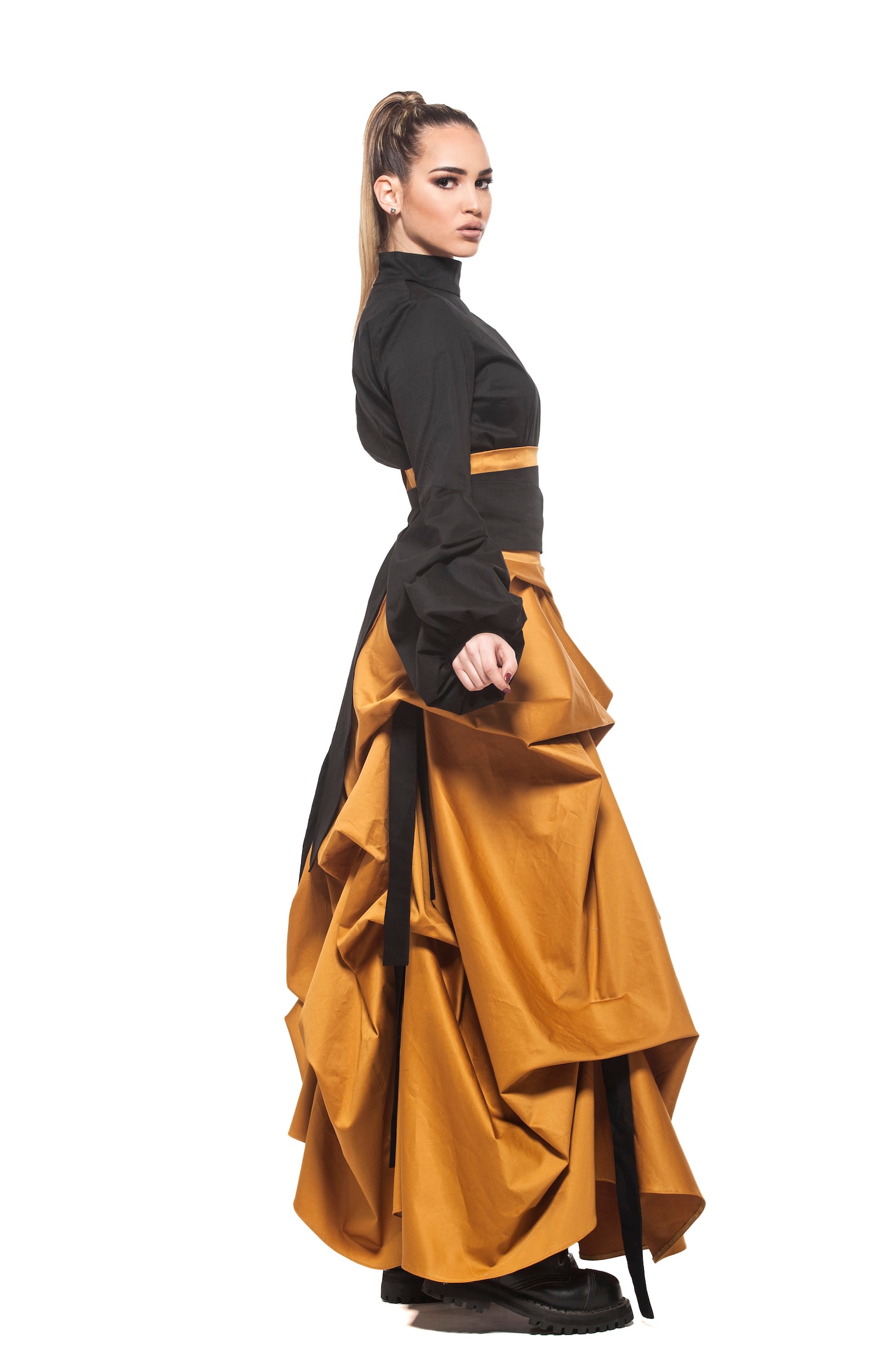 Long Plus Size Skirt Japanese Style Skirt High Waist Party Etsy