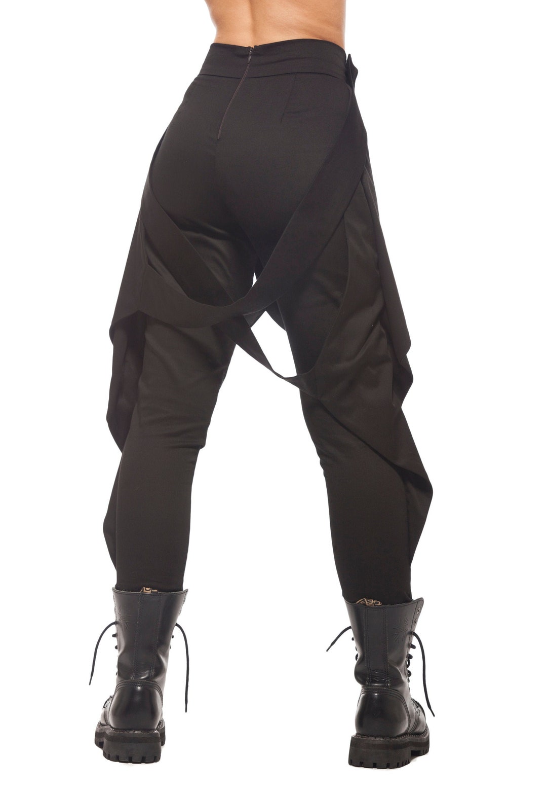 Black Military Grunge Pants Drop Crotch Harem Trousers - Etsy