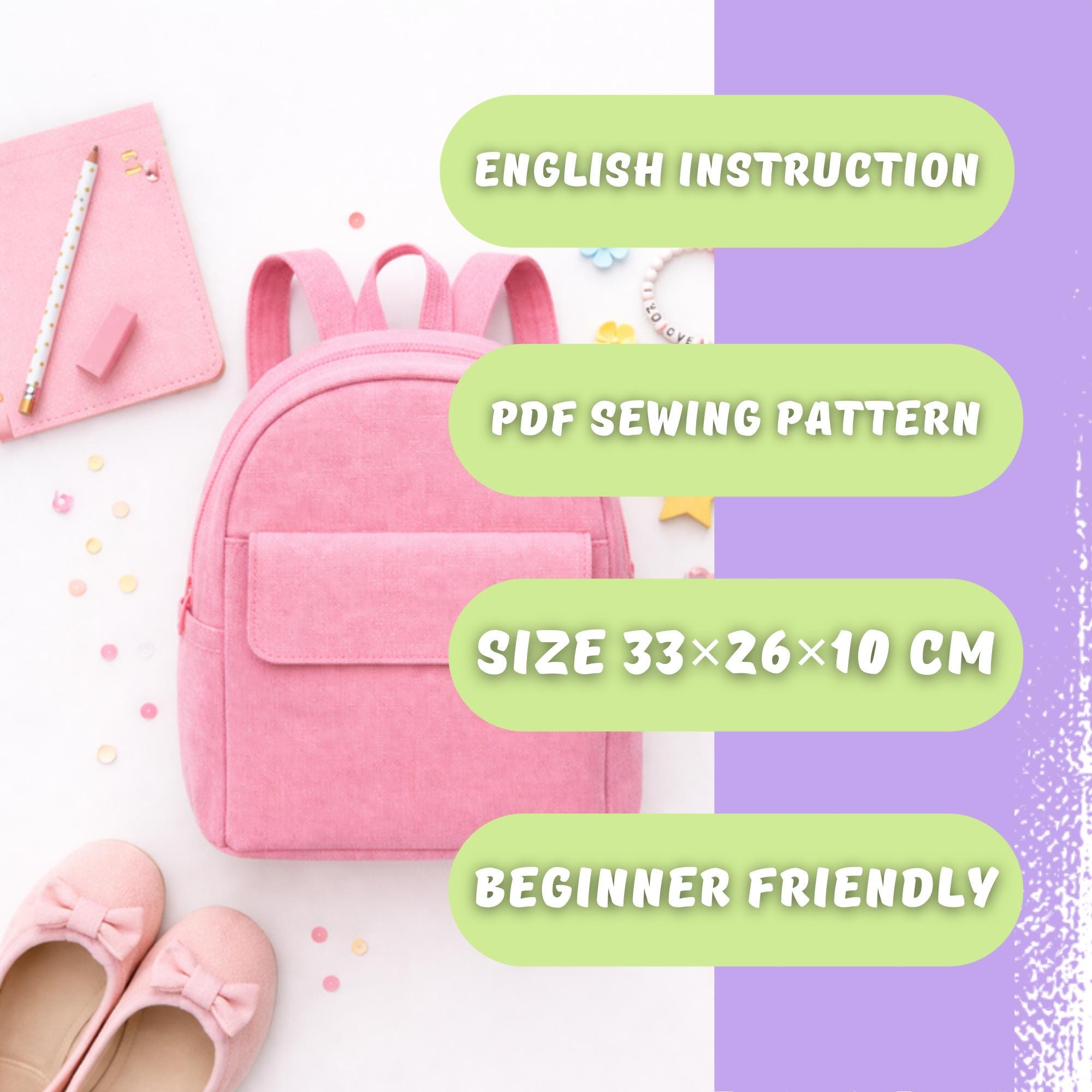 Kids Mini Backpack PDF Sewing Pattern | Easy Sewing Project | DIY for ...