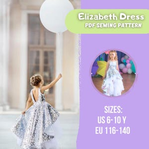 Erstkommunion Kleid PDF Schnittmuster | Alter: 6-10 Jahre