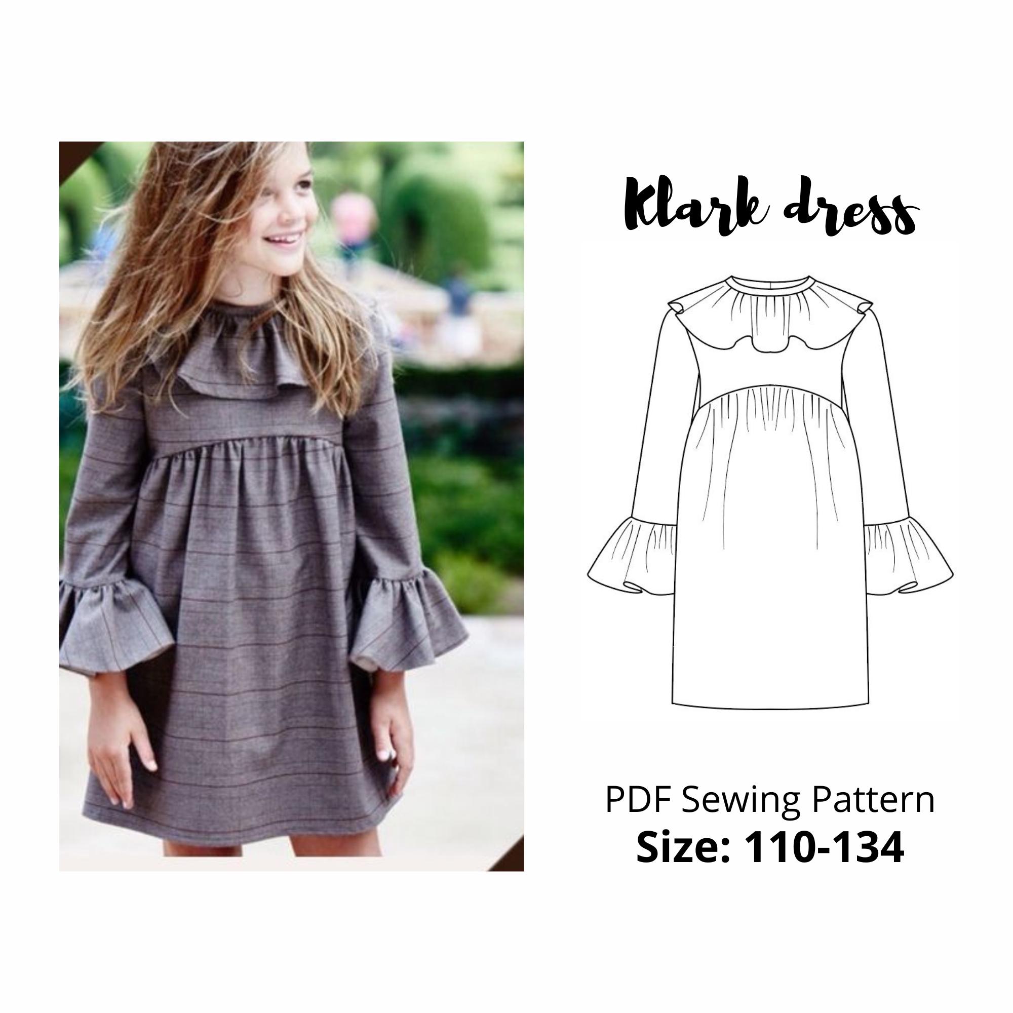 Girls Ruffled Dress Sewing Pattern | Frill Kids Dress | Beginner ...