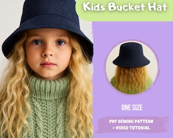 Kids Bucket Hat Sewing Pattern – Wide Brim Sun Hat | Baby, Toddler Sizes | Beginner friendly