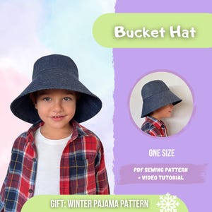 Bucket Hat for Children (Fits Head 20&quot;) | Summer Hat for toddler | Digital PDF Sewing Pattern