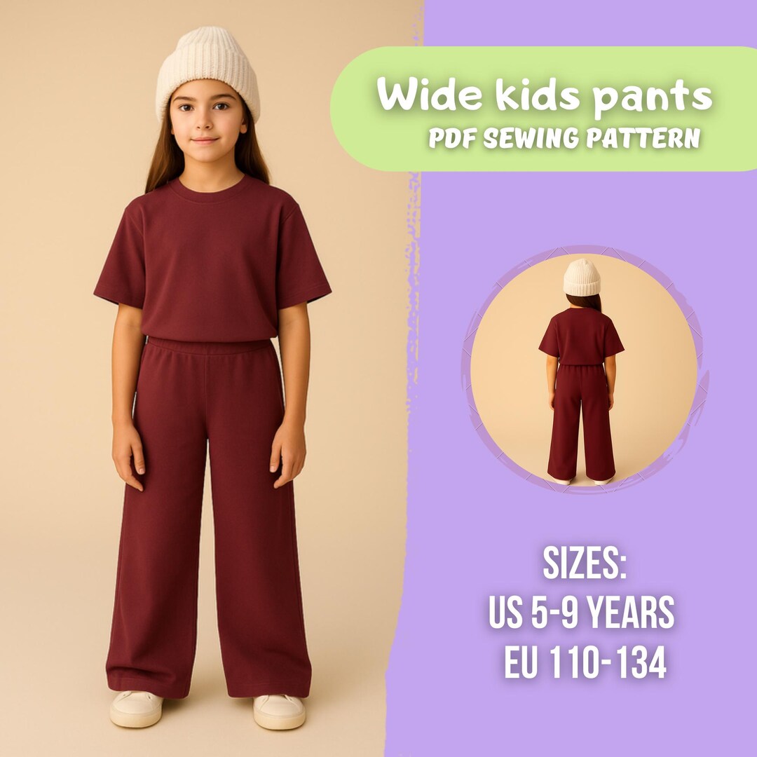Girls Fleece Sweatpants Sewing Pattern | Childrens Clothing DIY | Age 5 ...