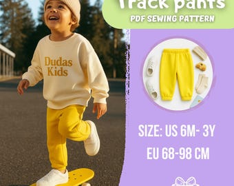 Kids Joggers PDF Sewing Pattern: Easy Toddler Track Pants (6M-3T)