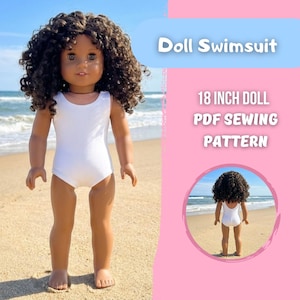 18 Inch Doll Swimsuit PDF Sewing Pattern | Fits for American Girl