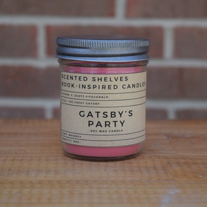 Gatsby&#39;s Party | Great Gatsby | Book Candle Scent | Book Inspired Candle | Literary Candle | Gift for Reader | Bookworm Gift | Soy Candle