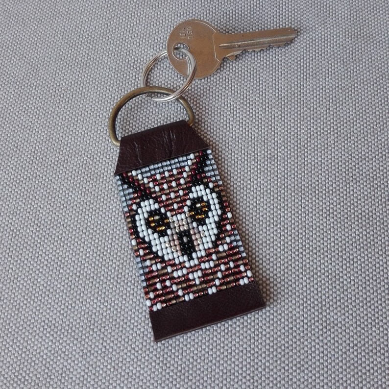 OWL KEYCHAIN/Owl Key ring/Beaded Owl Keychain/Owl Pendant/Owl Etsy