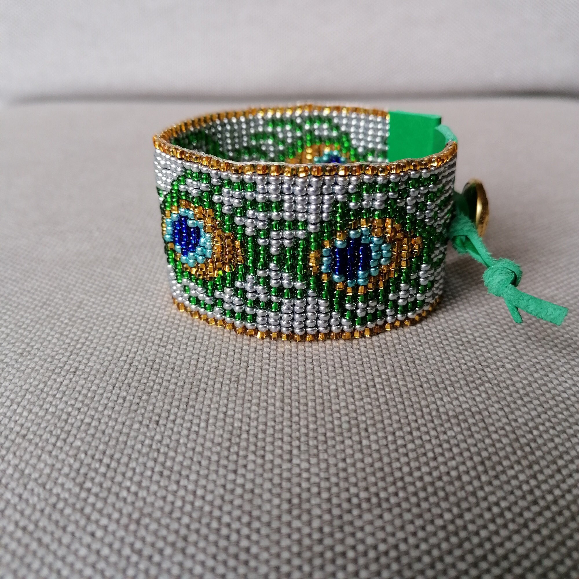 PEACOCK FEATHER BRACELET/Beaded Peacock Feather/Peacock Etsy