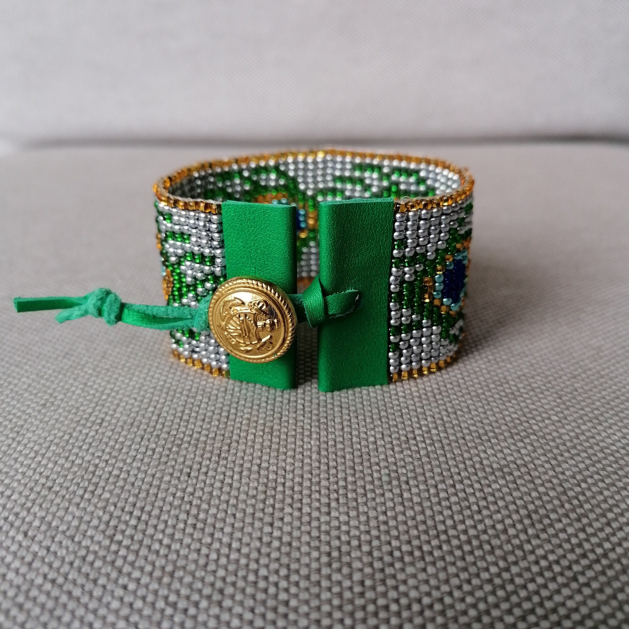 PEACOCK FEATHER BRACELET/Beaded Peacock Feather/Peacock Etsy