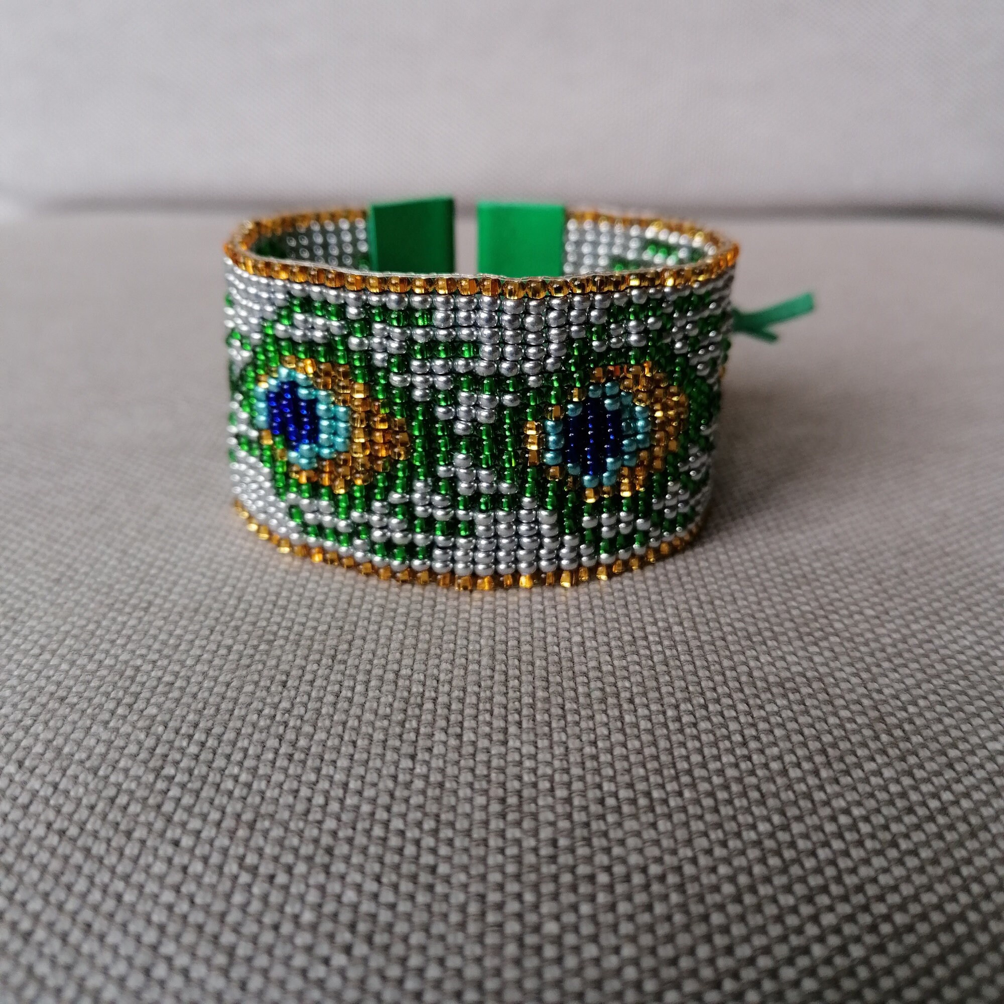 PEACOCK FEATHER BRACELET/Beaded Peacock Feather/Peacock Etsy