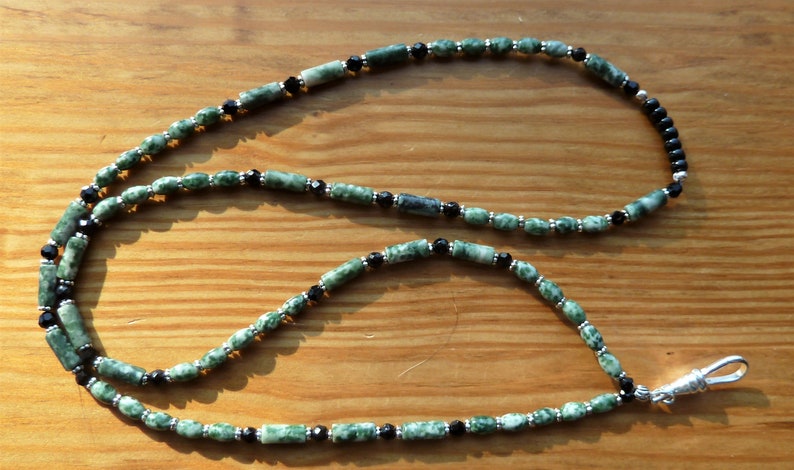 Moss Agate Gemstone ID Lanyard and Badge Holder