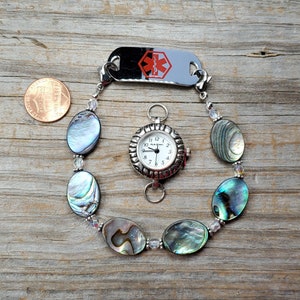 Abalone Medical ID Band, Very durable stretchy band, clips to medical ID tag or watch face
