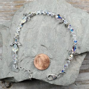 Swarovski crystal angel adjustable length bracelet, silver or gold findings bild 1
