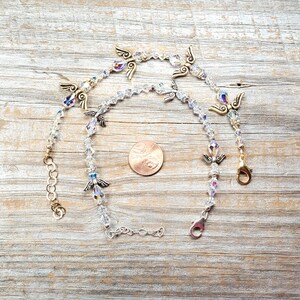 Swarovski crystal angel adjustable length bracelet, silver or gold findings bild 3