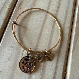 Alex and Ani gold happy life bracelet