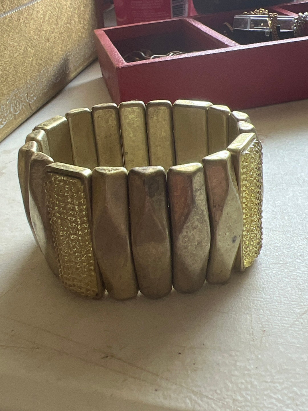 Stretchy Gold Bracelet Etsy