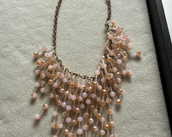 Pink fashion beaded necklace