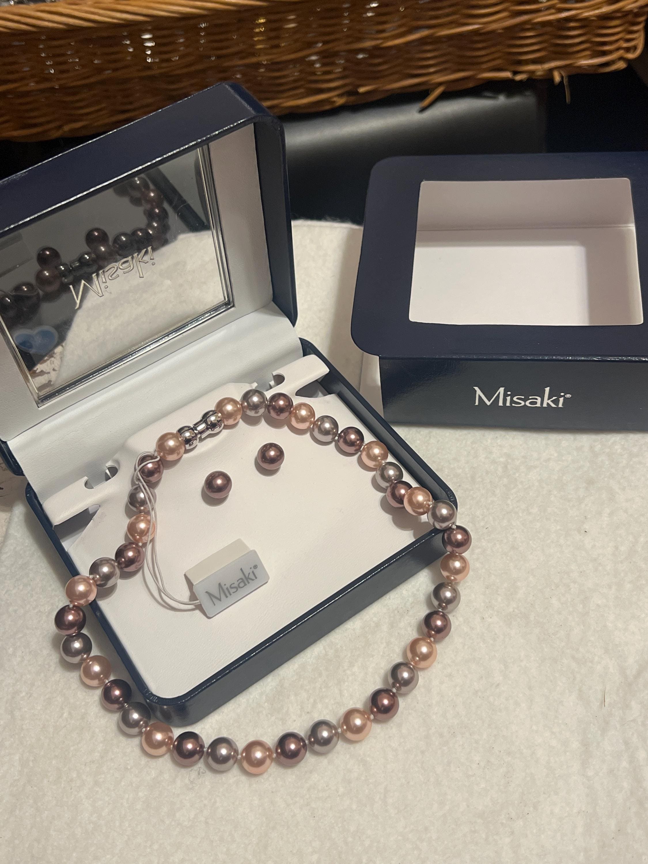 Misaki Pearl Necklace and Earrings Set