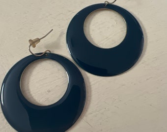 Blue hoop earrings