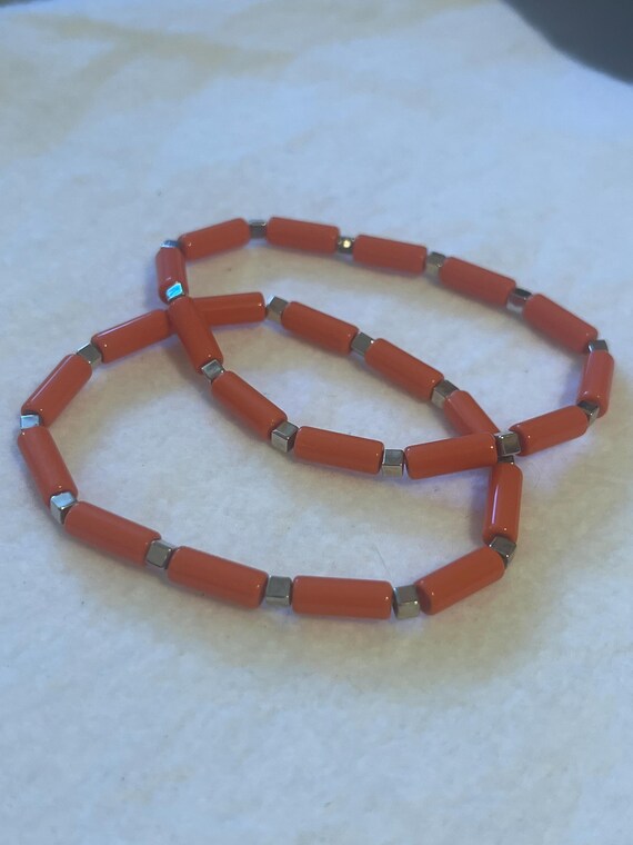 Stretchy orange bracelets - 2 bracelets - image 1