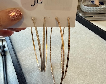 Large gold hoop fashion earrings