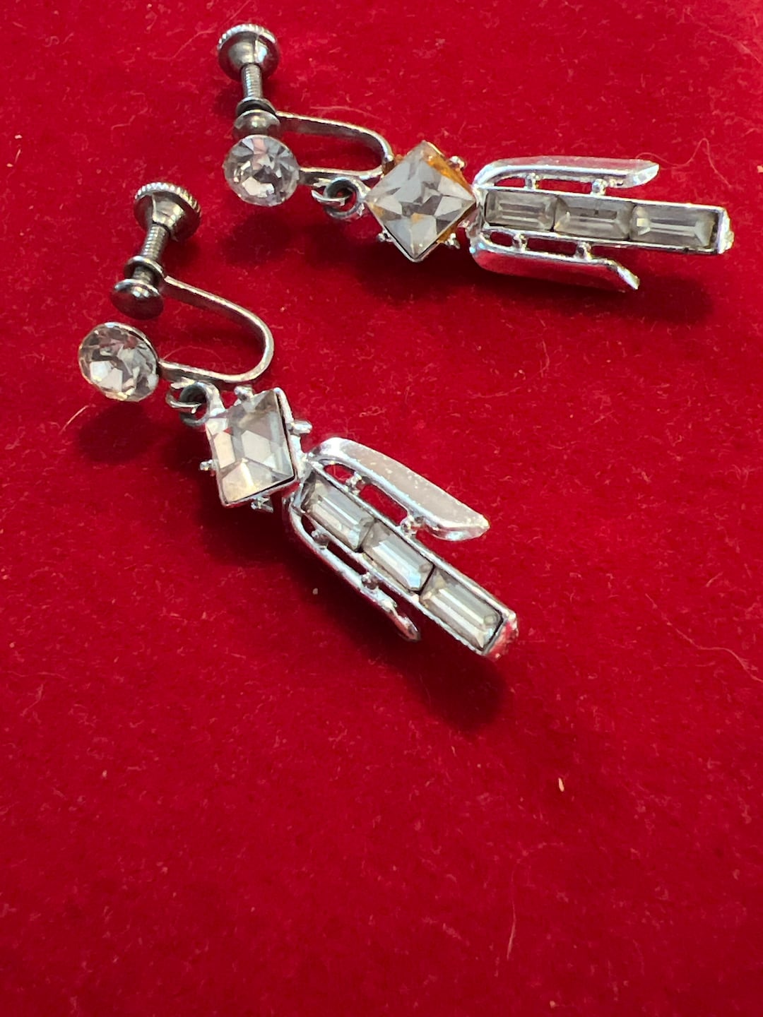 Silver Screw Back Earrings Etsy