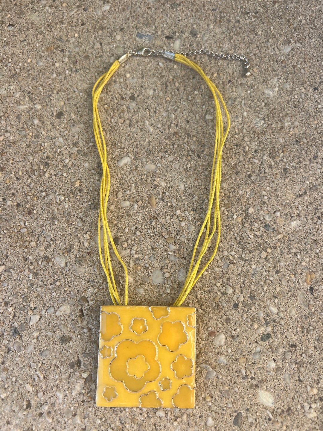 Yellow Fashion Pendant Necklace Etsy