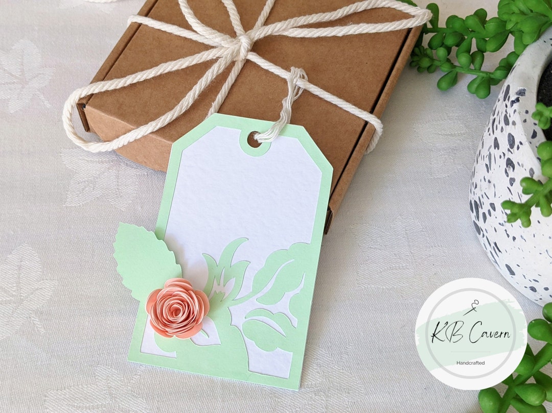 Set of 5 Rose Gift Tags Wedding Gifting Elegant Wrapping Etsy UK