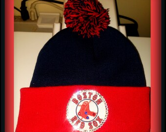 red sox winter hat pom pom